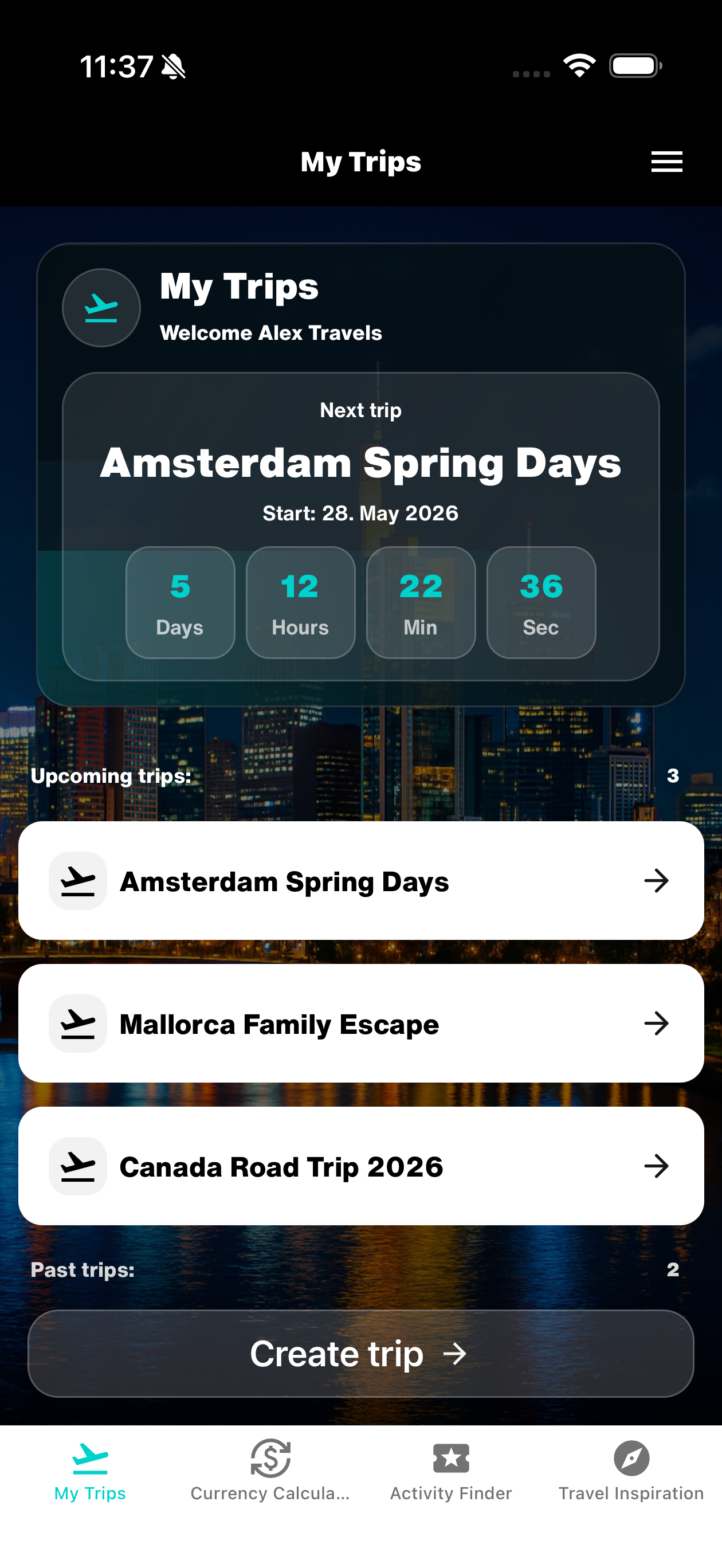 WanderSpend private lokale Reiseübersicht