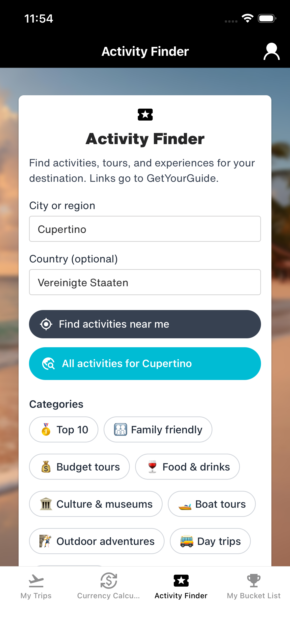 Activity Finder